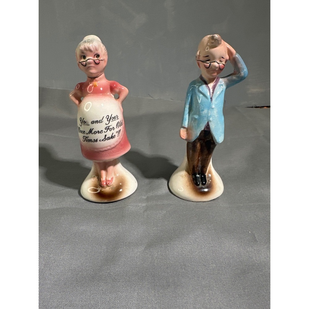 Vintage You and Your Salt Pepper Shakers Old Times Sake Ceramic Figurines